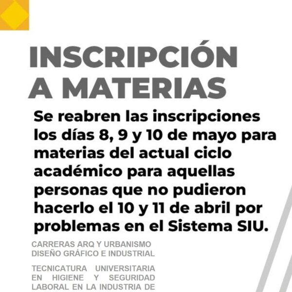 Nuevo periodo de inscripciones